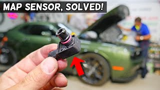 DODGE CHALLENGER MAP SENSOR REPLACEMENT REMOVAL LOCATION [upl. by Atal]