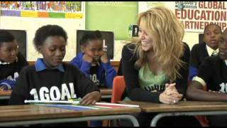 Shakira visits 1GOAL school in Soweto [upl. by Sky]