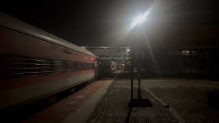 😱 HIGH SPEED NIGHT ACTION  FLAT 130 KMPH Chambal EXPRESS  LHB Track sound full speed  WAP 7 [upl. by Motteo]