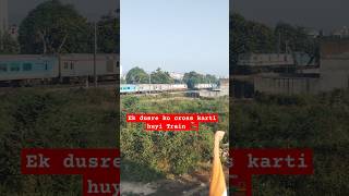 Double decker Vs Shatabdi express 🚂🚂shorts trainlover indianrailways viralvideo [upl. by Nhguavaj]