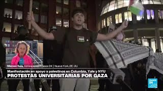 Informe desde Nueva York protestas universitarias propalestinas en Estados Unidos • FRANCE 24 [upl. by Dorcas]