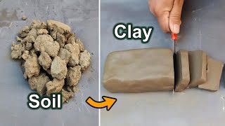 Clay making  How to make pottery clay from dirt  chikni mitti kaise banti hai  Childhood Hobbies [upl. by Idnaj731]