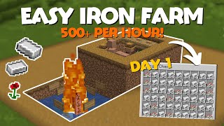 Minecraft EASY Iron Farm In Minecraft 121 Tutorial [upl. by Tzong]