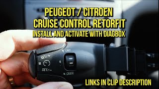 Retrofit Cruise Control Peugeot 308 307 207 407 3008 Citroen install and activate with Diagbox [upl. by Mac]