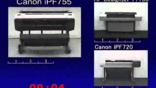 Canon iPF755 vs HP Designjet T1100 vs Canon iPF720 Review  Print Speed Comparison [upl. by Trilly]