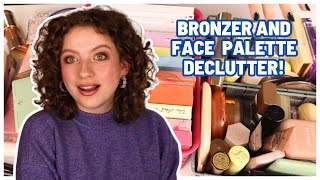 MAKEUP COLLECTION  DECLUTTER 2024  BRONZERS AND FACE PALETTES 30 GONE [upl. by Elagiba409]