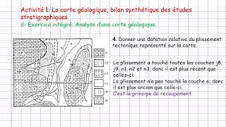 1ère Bac La carte géologique et la reconstitution de lhistoire géologique  exercices intégrés [upl. by Suoirtemed]