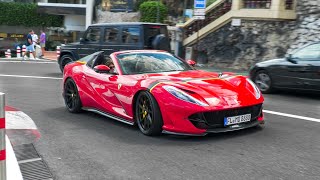 Ferrari 812 GTS Novitec  LOUD Cold Engine Start Revs and Driving in Monaco [upl. by Norton]