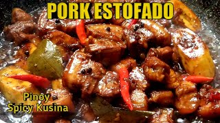 How to Cook Pork Estofado Recipe  Sweet Pork Stew Recipe Pinoy Style [upl. by Etnuahc]