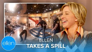 Ellen Takes a Spill on Set [upl. by Ernestine553]