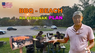 Sunken Meadow Beach 🏖️ BBQ 🍖 ka achanak plan ban gaya 🧺 🇺🇸 [upl. by Keyser]