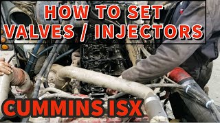 How To Overhead Set Valves and Injectors on a Cummins ISX [upl. by Arhsub]