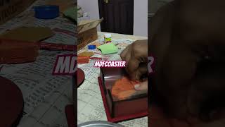 Diy hand painted wooden coasters making with stencil diy stencil ytshorts [upl. by Ecnerat290]