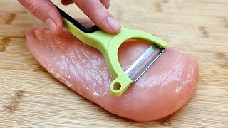 Ein Trick mit dem Gemüseschäler Tolles Rezept mit Hähnchenbrust ohne Backofen ASMR [upl. by Atteugram229]