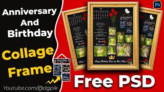 Create Customized Photo Frames for Anniversary and Birthdays  Free PSD Download [upl. by Hoehne]