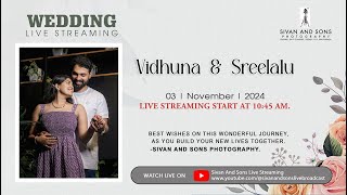 Vidhuna amp Sreelalu  Wedding live  Sivan and sons photography [upl. by Jolda]