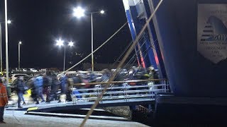 Golden Star Ferries  Superferry  Night arrival at Rafina [upl. by Kcirded913]