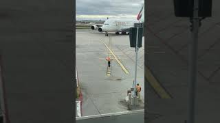 Marshalling King of Skies Emirates Airbus A380 [upl. by Zetnahs]