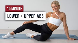 15 MIN ABS BURNER Workout  Lower and Upper Abs No Equipment Core Home Workout [upl. by Mw767]