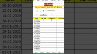 How to separate Day Month amp Year from Full date in Excel [upl. by Rramahs82]