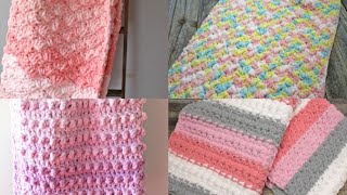 4 Girl Bernat Baby Blanket Crochet Pattern Super Chunky Yarn 6 Easy [upl. by Oremor]