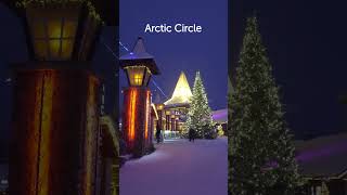 Santa Claus Village in Rovaniemi Christmas snow amp blue moment at Arctic Circle Lapland Finland [upl. by Adan]