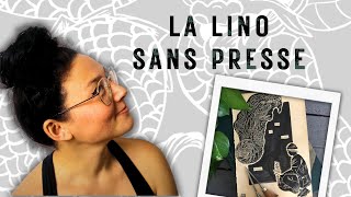 Tuto linogravure  comment encrer et imprimer sans presse [upl. by Gnehs700]