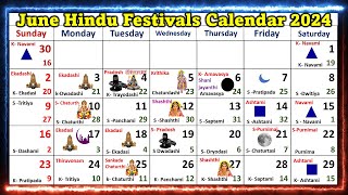 Hindu Festivals June Calendar 2024 [upl. by Mathian]