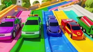 Colors with Street Vehicles  Colors with Paints Trucks  Colors for Children  Monster Truck Colors [upl. by Mada]