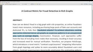 A Contrast Metric for Fraud Detection in Rich Graphs [upl. by Lehet718]