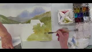 Cradle Mountain Tasmania Paint a landscape with Holbein watercolours Easy to follow step by step [upl. by Refeinnej]