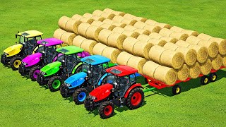 WHEAT HARVEST LOAD amp MAKE BALES WITH CASE amp ZETOR TRACTORS  Farming Simulator 22 [upl. by Ennairrek]