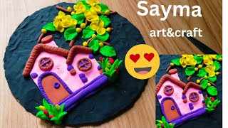 Easy Wall hanging  Wall hanging Making with Clay  Home DecorSaymaartcraft7 [upl. by Aremmat219]