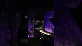 The kelpies at night drone thekelpies dji dronephotography falkirk scotland [upl. by Gottwald849]