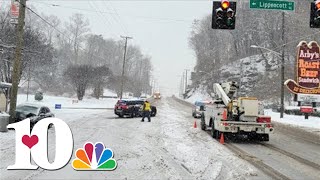 Live Snow Coverage and School Closings Across East Tennessee [upl. by Emse]