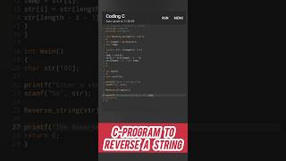 Reverse a String in CProgramming reversestring cprogram beginners [upl. by Aruasor]