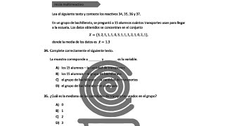 Pregunta 34 a 37 Matemáticas Guía EXACER COLBACH 2024 [upl. by Enneirdna]