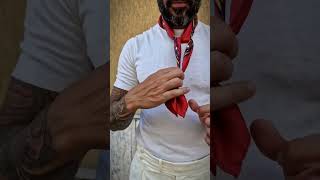 How to Tie a Mens Silk Neckerchief  Large Bandana Scarf [upl. by Sudderth]