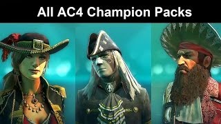 AC4 Multiplayer All Champion pack costumes Assassins Creed 4 customization [upl. by Sirrah]