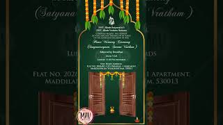 House Warming Ceremony Invitation  Digital Invitations [upl. by Ennoira]