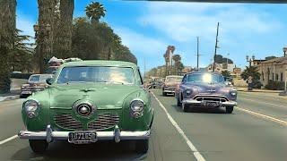 California 1952 Hollywood to Sunset Strip in color 60fpsRemastered wsound design added [upl. by Bergmann891]