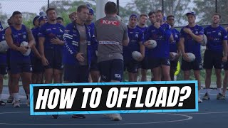 How To Pass The Offload Pass rugbybricks NRL Canterbury Bulldogs [upl. by Abdulla547]