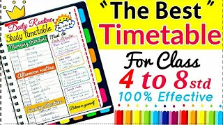 ✨Topper Student Timetable The Best Time Table for class 4 to 8  Online offline class timetable🌟 [upl. by Noloc]