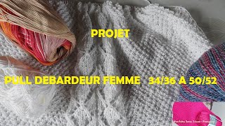 Projet Tuto Tricot Pull Débardeur Femme col V en 5 tailles création  Vlog Haul Pelotes de laine [upl. by Pyotr21]