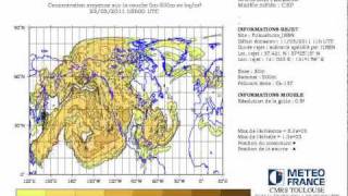 Propagation du nuage radioactif de Fukushima du Japon à la France [upl. by Anirehs476]