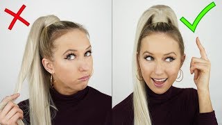 How to Put in a Fake Ponytail  Kiki Hair Extensions [upl. by Ahsikam951]