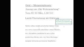 Ovid Die Weltentstehung Vers 1014 Metamorphosen Latein Übersetzung [upl. by Furlani103]