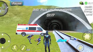 Black Hole Rope Hero Vice Vegas  Ambulance at Train Station  Android Gameplay [upl. by Aiekahs]