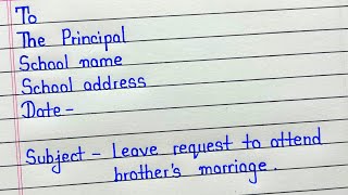 Application for brother marriage in english  Brother marriage leave application [upl. by Eppilihp326]