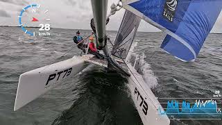 Nacra 20  WSW 1120 knots  downwind spinnaker  37 kmh [upl. by Range]